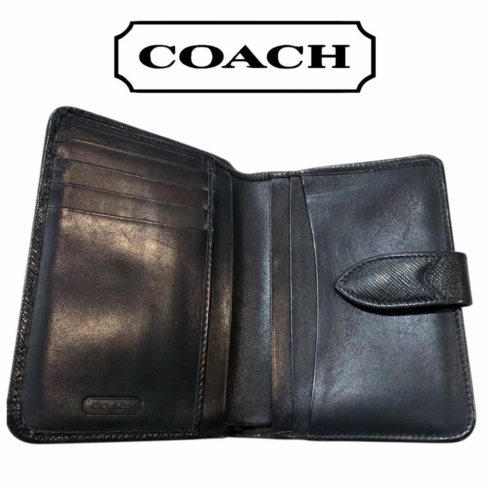 Coach‎ VINTAGE Black Kisslock Bifold Wallet